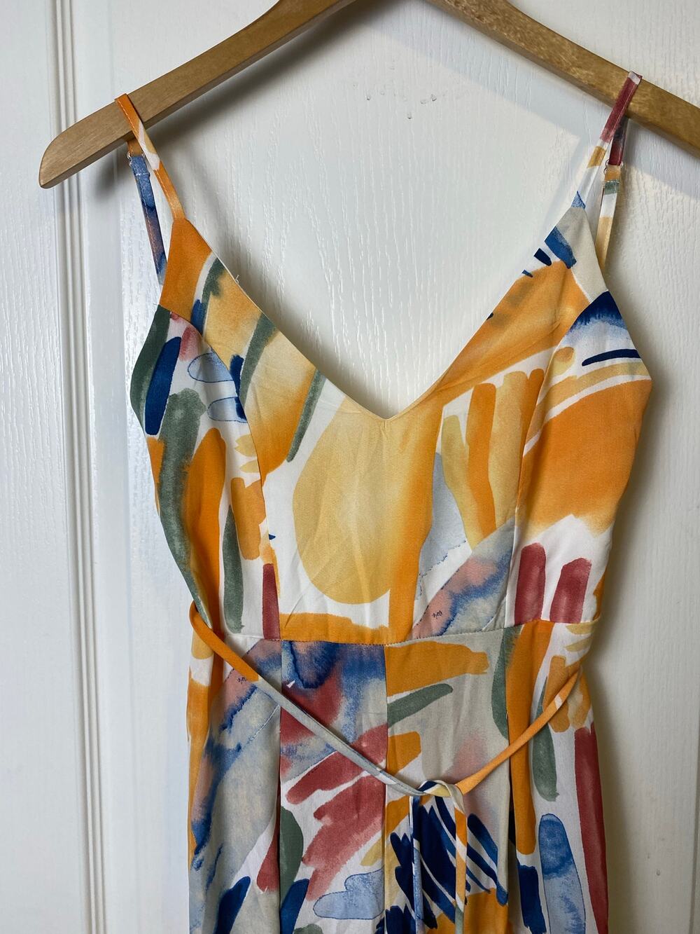 Sunday Up Women's Abstract Print String Belted Sleeveless Jumpsuit Size Small